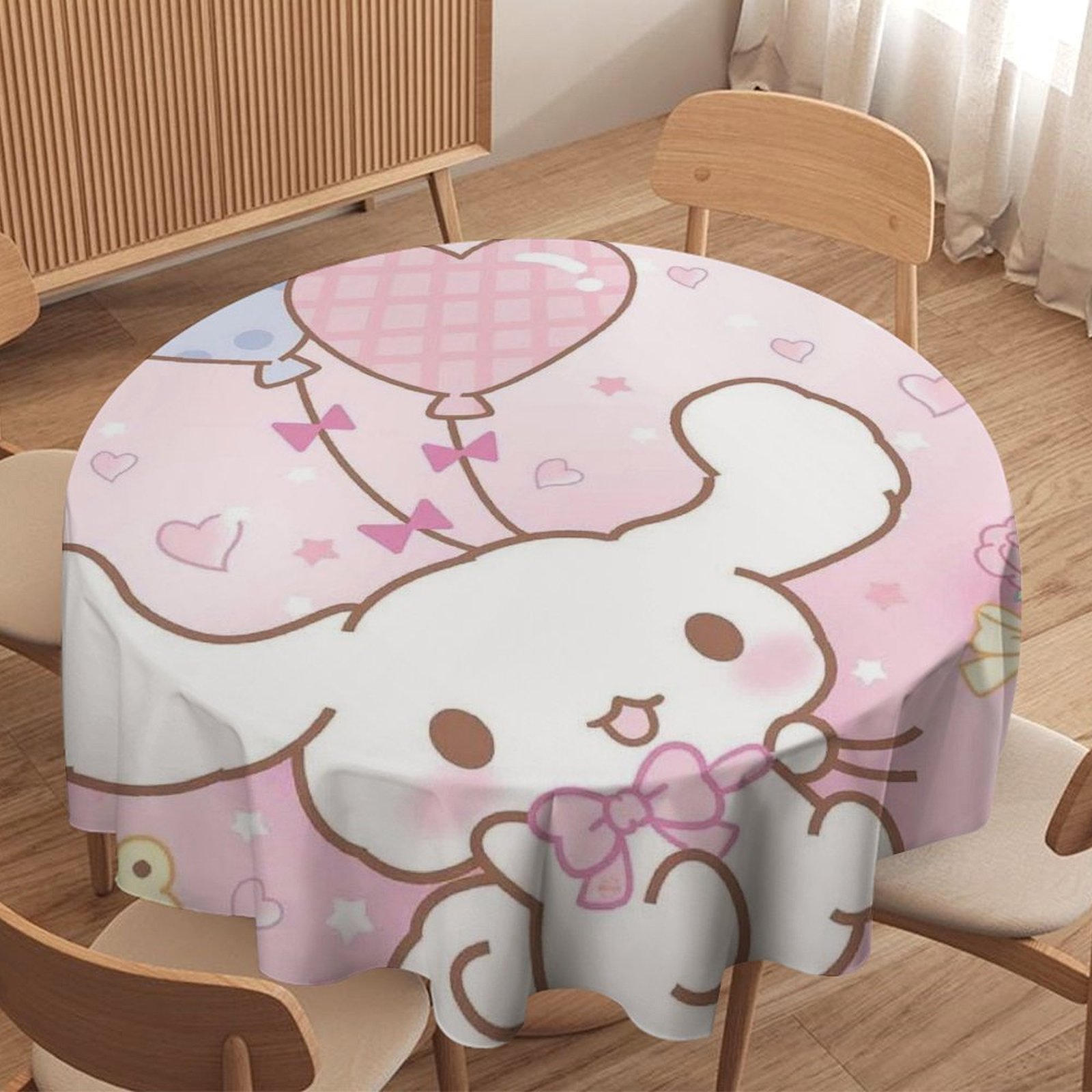 Cinnamoroll Anime Dog Round Tablecloth，Waterproof Stain and Wrinkle