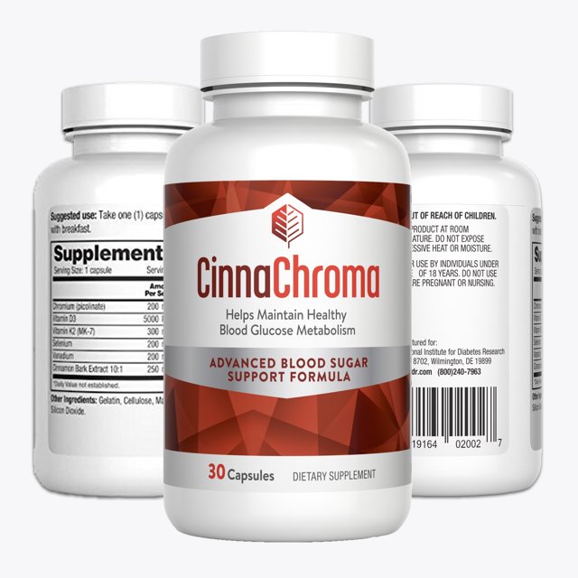 CinnaChroma Blood Sugar Control Pills Cinnamon Capsules with Chromium