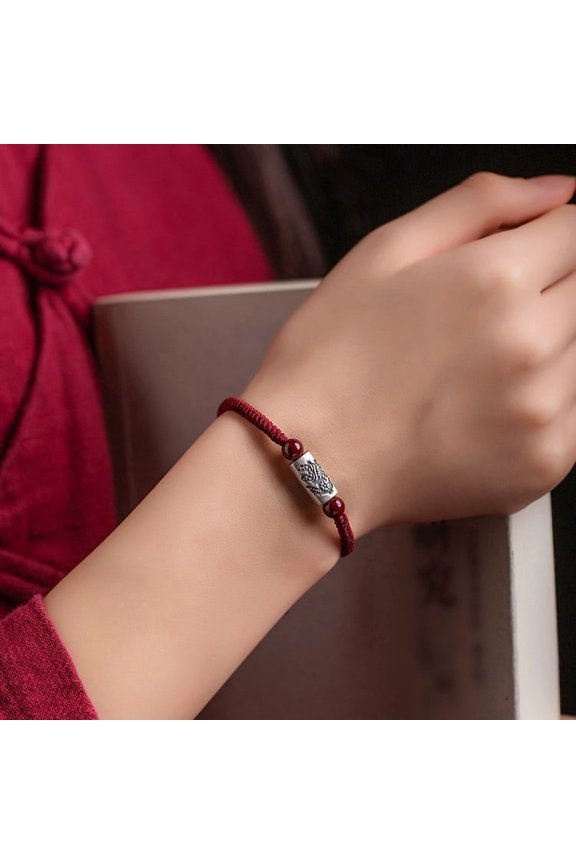 Cinnabar Zodiac Year S925 Silver Red Rope