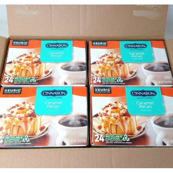 Cinnabon Caramel Pecan Light Roast Coffee Keurig K-Cup Pods, 96 ct, BB 12/25