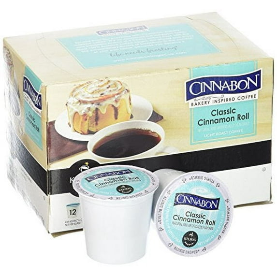 Cinnabon Classic Cinnamon Roll Keurig Single-Serve K-Cup Pods, Light Roast Coffee, 12 Count (Pack of 1)