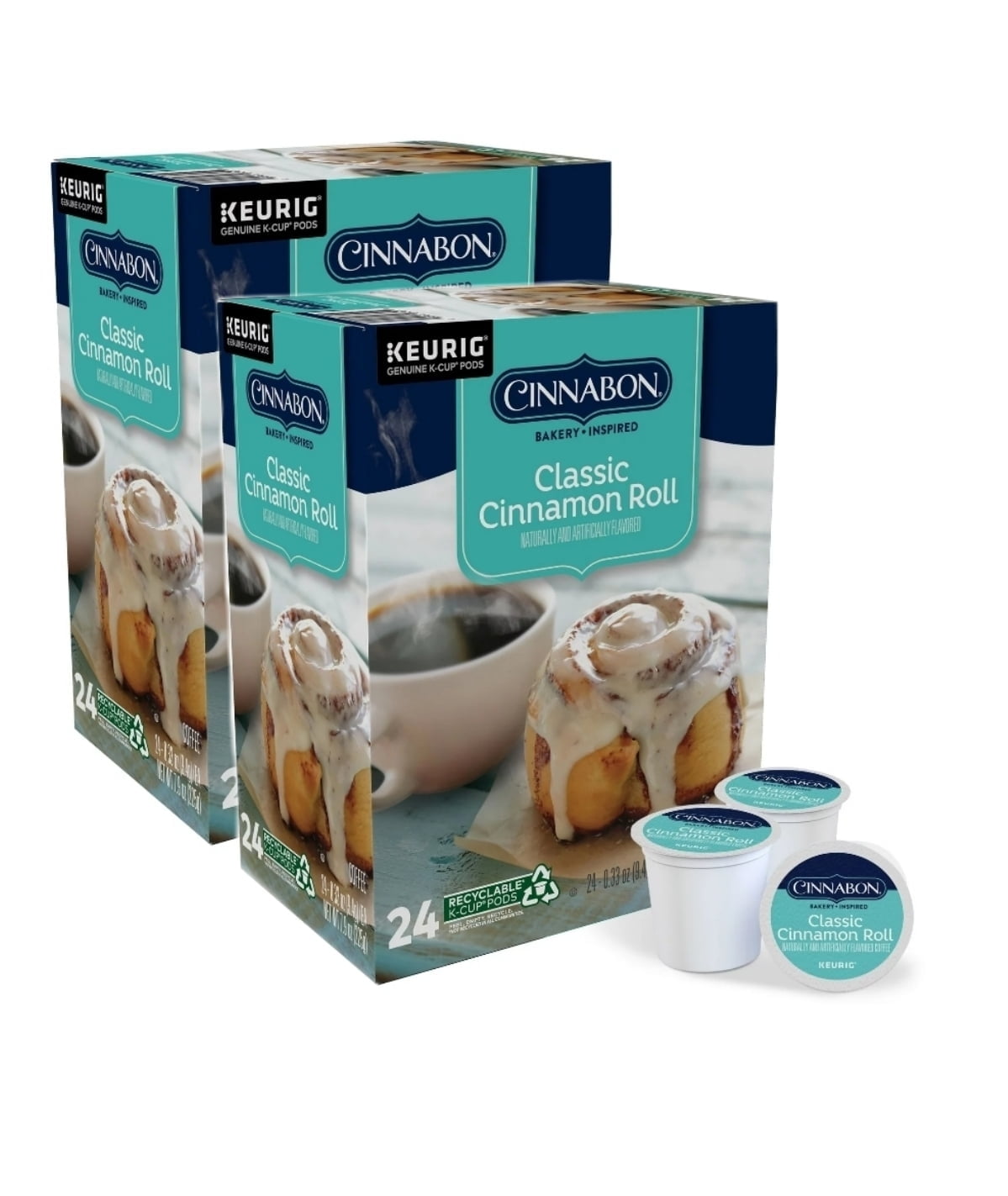 Cinnabon Classic Cinnamon Roll Light Roast Coffee K Cup Pods, 48 K