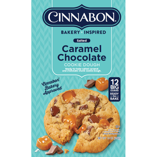 Cinnabon Salted Caramel Chocolate Chunk Ready to Bake Cookies, 12 Count