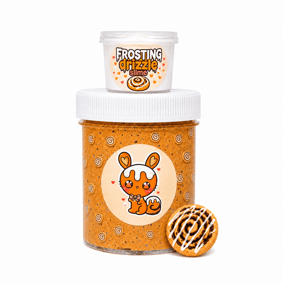 Hoshimi Slimes Cinnabunny Snow Fizz Slime with Bunny Charm, Cinnamon Scent, 4 oz