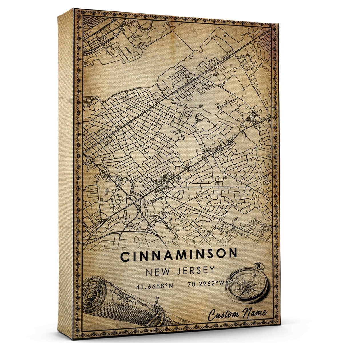 Cinnaminson Map Poster, New Jersey Map Art Poster, Canvas, Cinnaminson ...