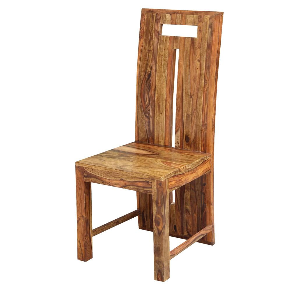 Cinnamon Amber High Back Solid Sheesham Wood Side Chair