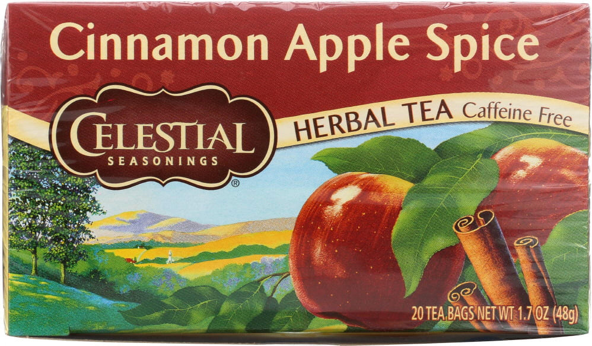 Cinnamon Apple Spice Herbal Tea Caffeine Free 20 Tea Bags, 1.7 oz, 1 Pack