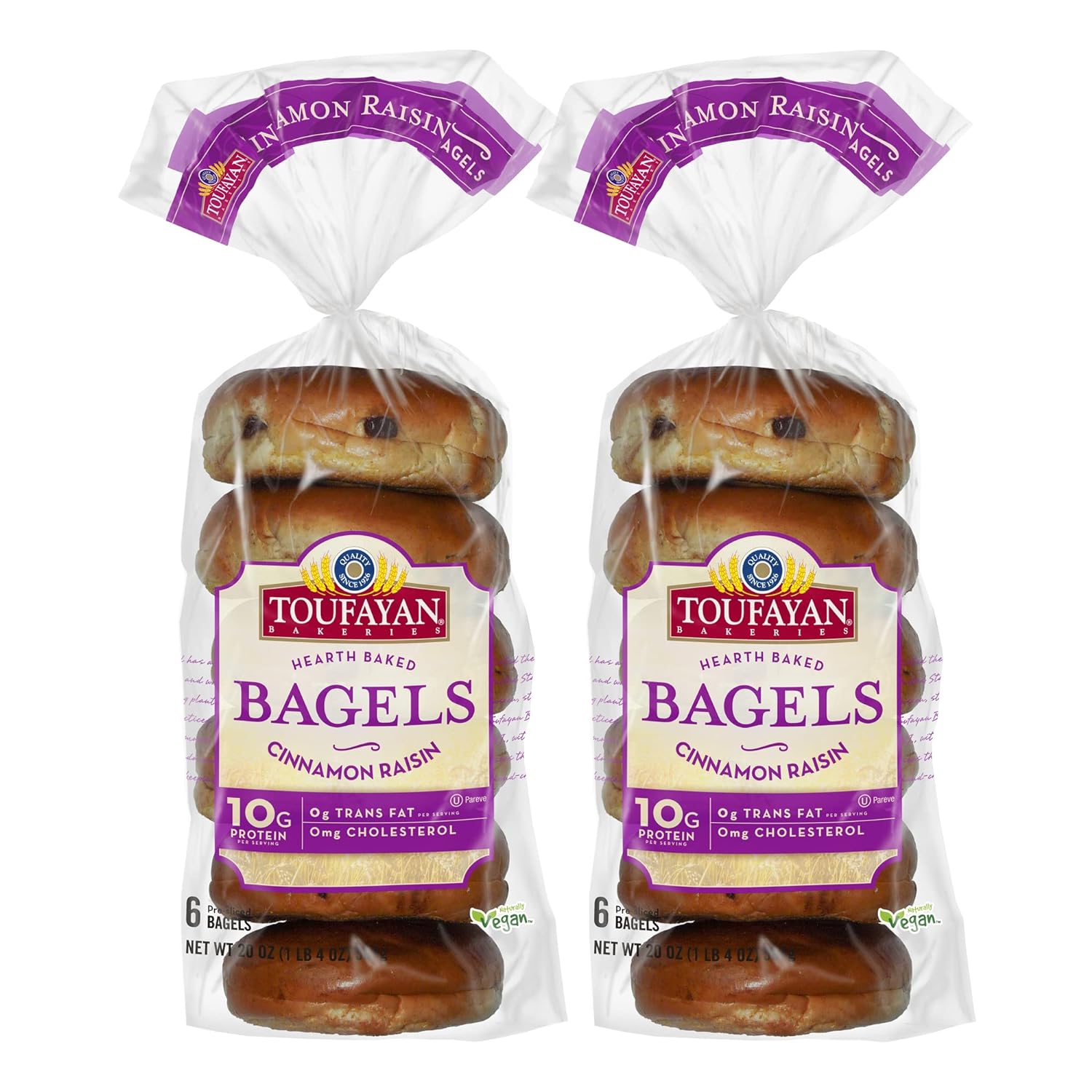 Cinnamon Bagels High Protein Vegan (2 Pack, 12 Bagels Total