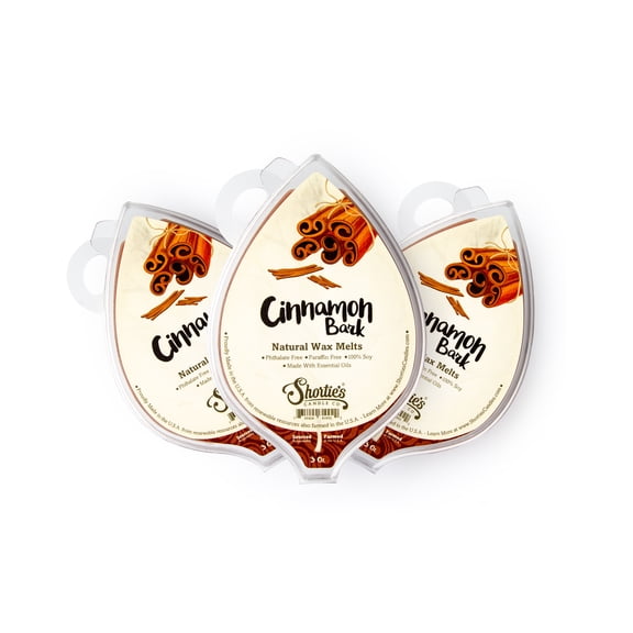 Cinnamon Bark Soy Wax Melts 3 Pack - All Natural + Essential Oils + Phthalate Free - Shortie's Candle Company