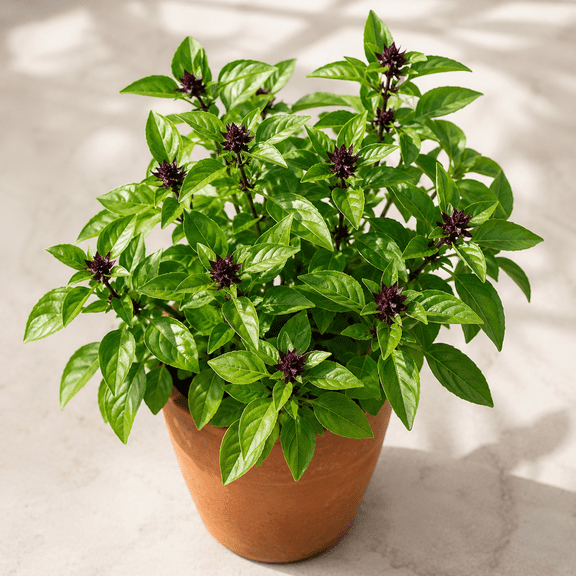 Cinnamon Basil Plant Live for Planting, Cinnamon Basil Tree in Outdoor Gardening, 2-4 Inch Tall