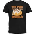 thumbnail image 1 of Cinnamon Bun Roll Too Pure for this World Mens Soft T Shirt Black X-SM, 1 of 1