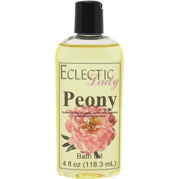 Peony Bath Oil - Scented Body Oil - Relaxing & Moisturizing Bathing Oil - Fragrance Body Oil For Dry & Rough Sensitive Skin - 8 oz