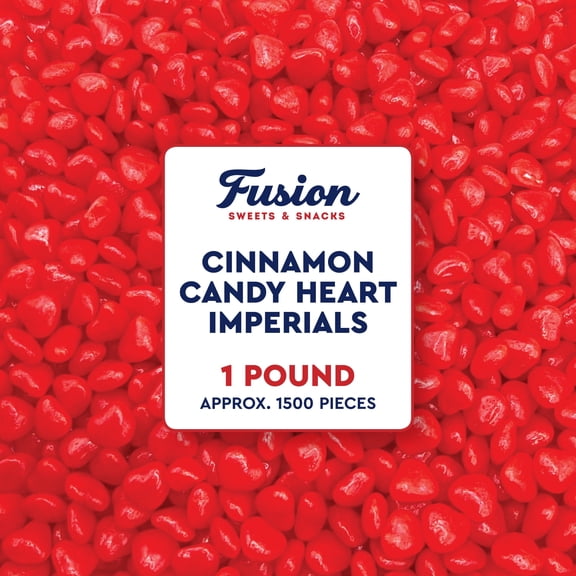 Cinnamon Candy Heart Imperials- 1 Pound Bulk Heart Candy, Old Fashioned Cinnamon Hearts For Baking, Decorating, Snacking, & More - Heart Shaped Cinnamon Imperials