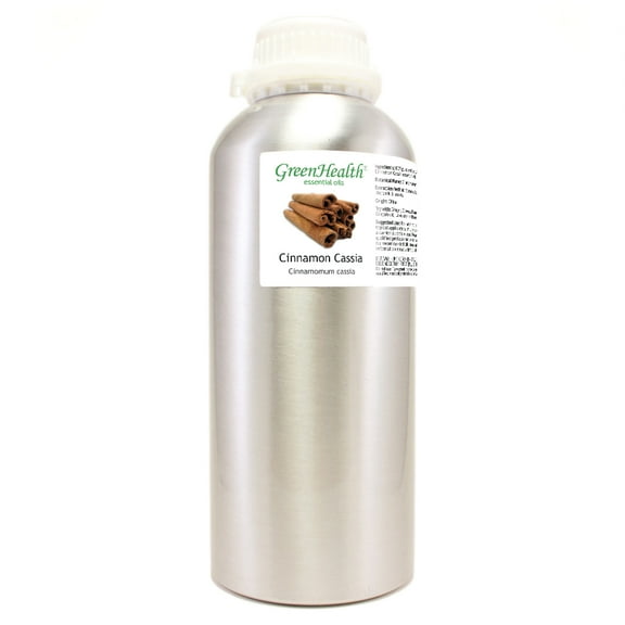 Cinnamon Cassia - 32 fl oz (946 ml) Aluminum Bottle w/Plug Cap - 100% Pure Essential Oil - GreenHealth