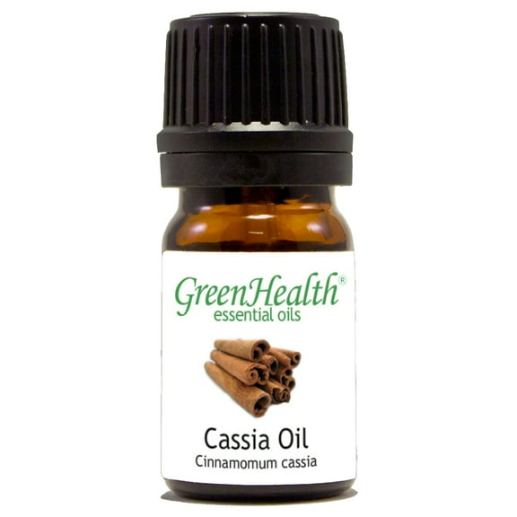 Cinnamon (Cassia) Essential Oil - 1/6 fl oz (5 ml) Glass Bottle w/ Euro Dropper - 100% Pure Essential Oil by GreenHealth