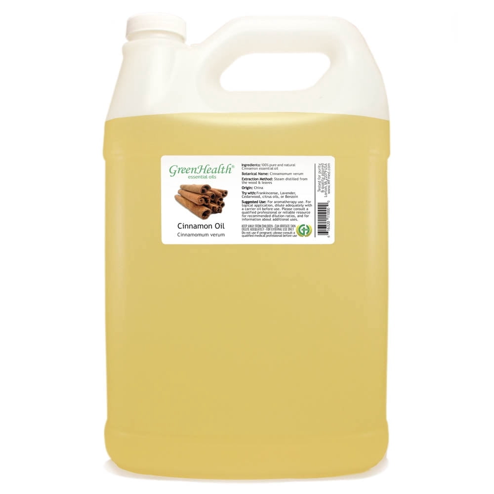 Cinnamon (Cassia) Essential Oil - 128 fl oz (1 Gallon) Plastic Bottle w/ Cap - 100% Pure Essential Oil by GreenHealth
