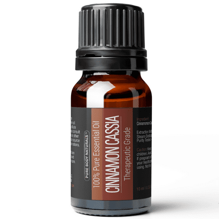 Cinnamon Cassia Essential Oil for Skin and Hair, Therapeutic Grade Oil 10ml by Pure Body Naturals