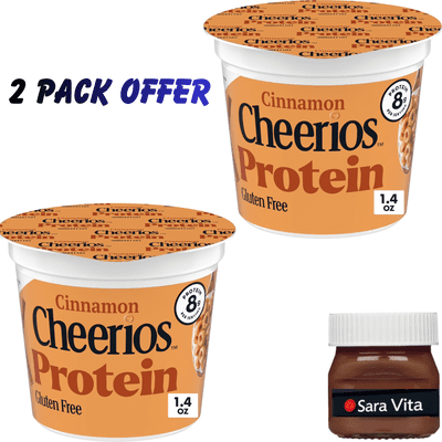 Cinnamon Cheerios Protein, Breakfast Cereal Cup, Gluten Free, Single Serve Cereal, 1.4 oz