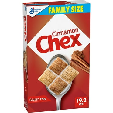 Cinnamon Chex Breakfast Cereal, Homemade Chex Mix Ingredient, Family Size, 19.2 oz (Pack 2)