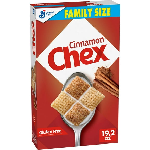 Cinnamon Chex Breakfast Cereal, Homemade Chex Mix Ingredient, Family Size, 19.2 oz (Pack 4)