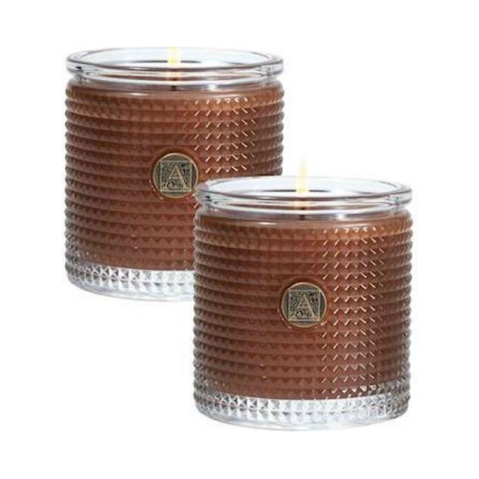 Cinnamon Cider Textured Glass Scented Jar Candle Set of 2