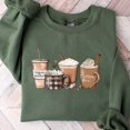 thumbnail image 1 of Cinnamon Coffee Sweatshirt, First Coffee Sweatshirt, Coffee Sweatshirt, Coffee Cups Sweatshirt, Gift For Coffee Lover, 1 of 5