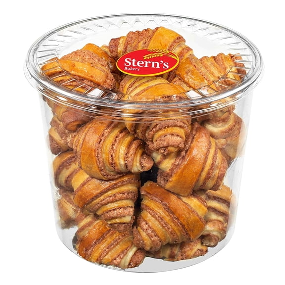 Cinnamon Croissants | Breakfast Pastry | Approx 20 Rugelach Pastries | Dairy & Nut Free | Sterns Bakery (Club Size - 19 oz)