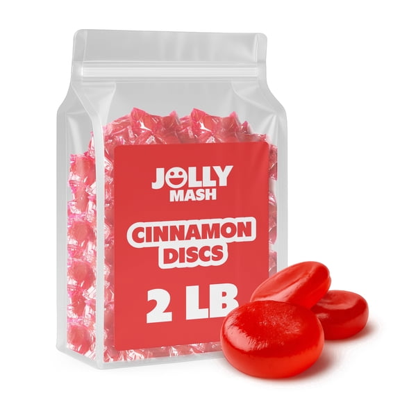 Cinnamon Discs Hard Candy 2 LBS Individually Wrapped Cinnamon Candy Bulk Bag