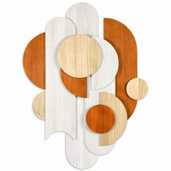 "Cinnamon Dreamscape I" Hand Made Dimensional Solid Paulownia Wood Abstracts Wall Art