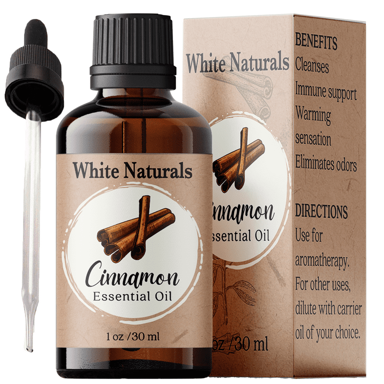 Cinnamon Essential Oil 100% Pure, Natural, Therapeutic Grade for Hair and  Skin Care, Diffuser Aromatherapy, Soap & Candle Making by White Naturals