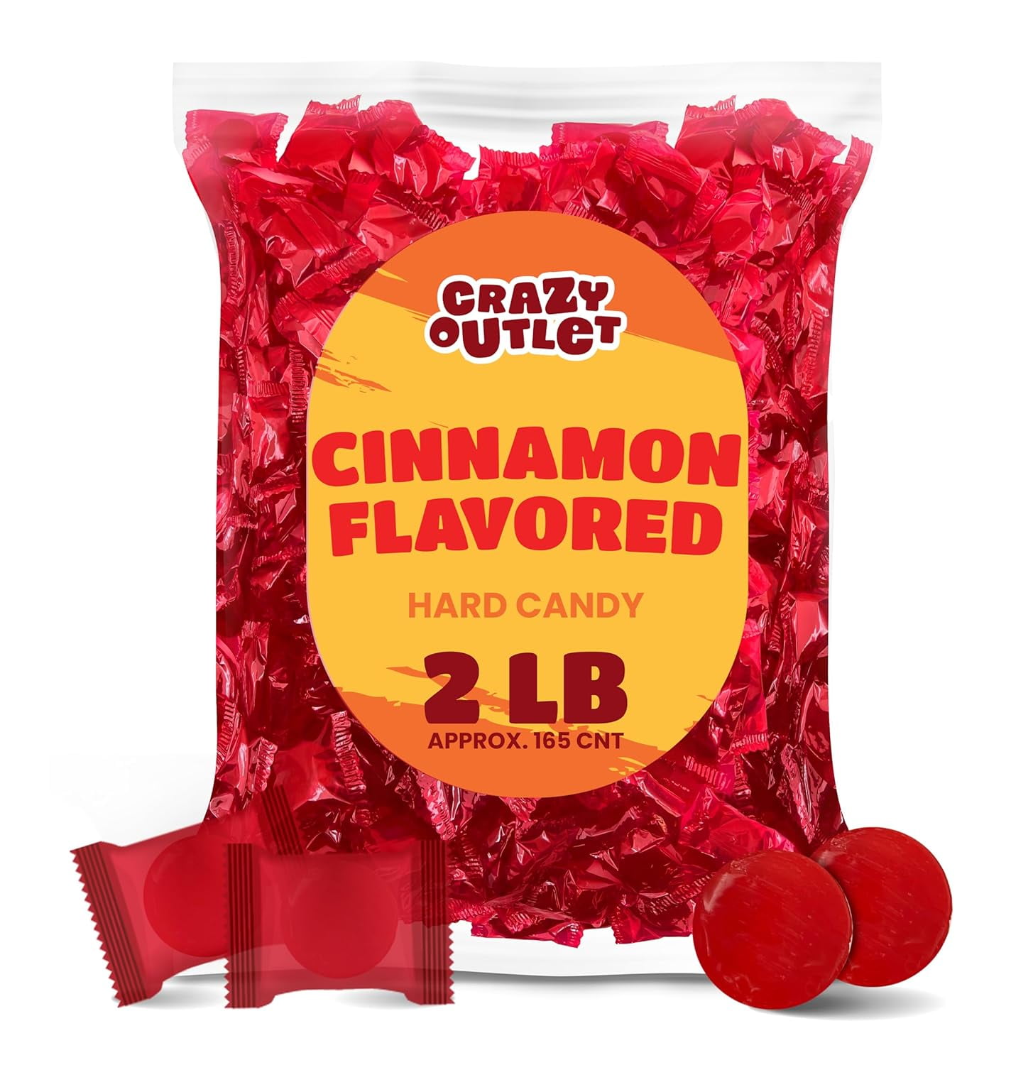 Cinnamon Flavored Hard Candy, Individually Wrapped, Bulk Pack 2 Pounds