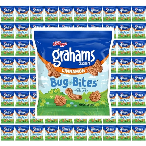 Cinnamon Graham Crackers Bug Bites, 1 Ounce Bags Each Pack of 60, Individually Wrapped Snacks, The Hampton Popcorn & Candy Company
