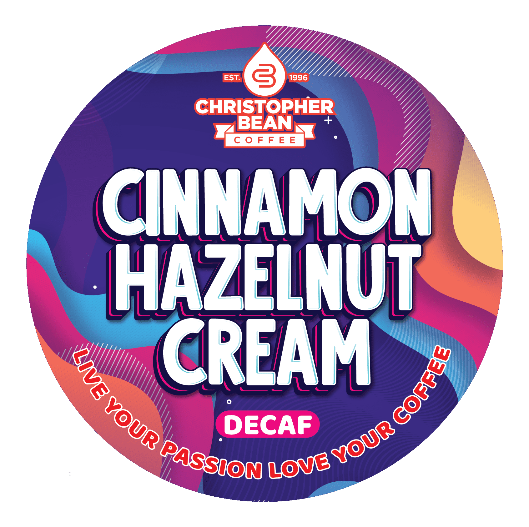 Cinnamon Hazelnut Cream Single Coffee Cup, (Decaf) 100 Recyclable