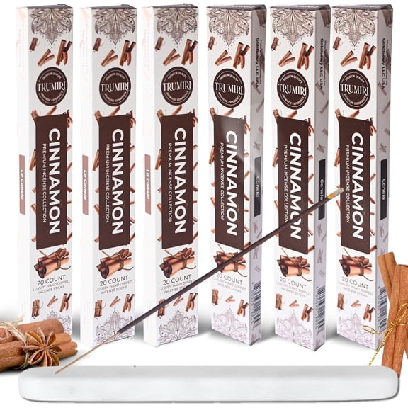 Cinnamon Incense Sticks - Incienso de Canela - Total 120 Insence-Sticks - 6 Packs of 20 Insense - Inciensos - Inscents - Natural Non Toxic Ingredients - Incents - Incence - Inscense