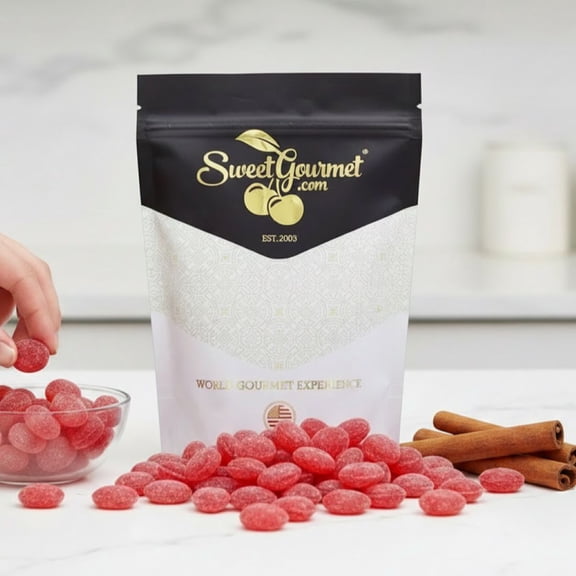 SweetGourmet Sanded Cinnamon Drops, Old-Fashioned Hard Candy Bulk, 2 Pound Bag