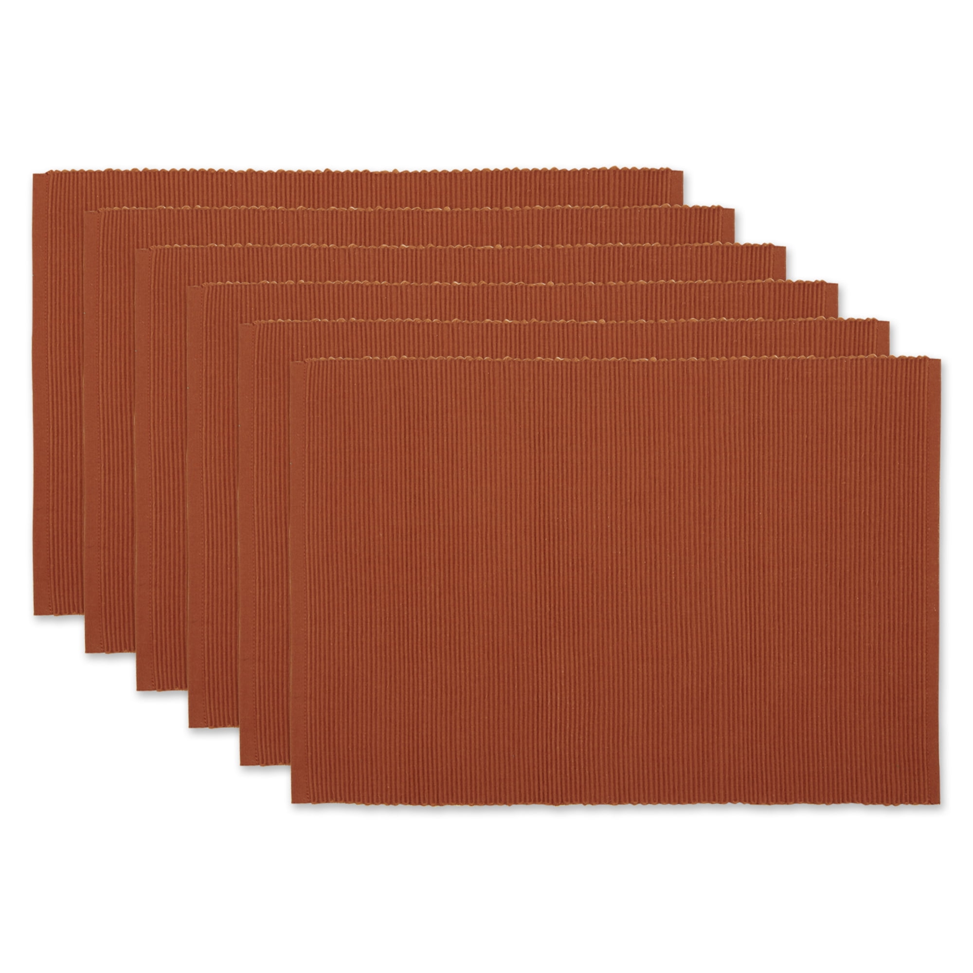 Cinnamon Ribbed Cotton Placemats Set of 6