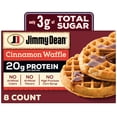 thumbnail image 1 of Jimmy Dean Protein Cinnamon Waffles, Fully Cooked Breakfast, 11.28 oz, 8 Count (Frozen), 1 of 17