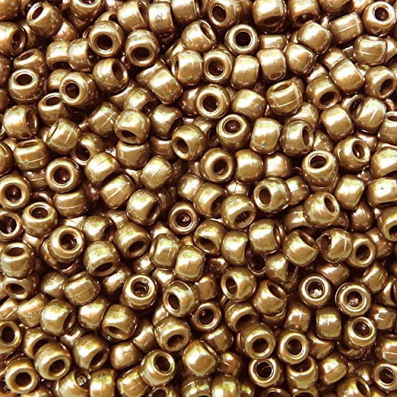 Cinnamon Red Brown Pearl Pony Crow Beads Large Hole Made in USA 6x9mm