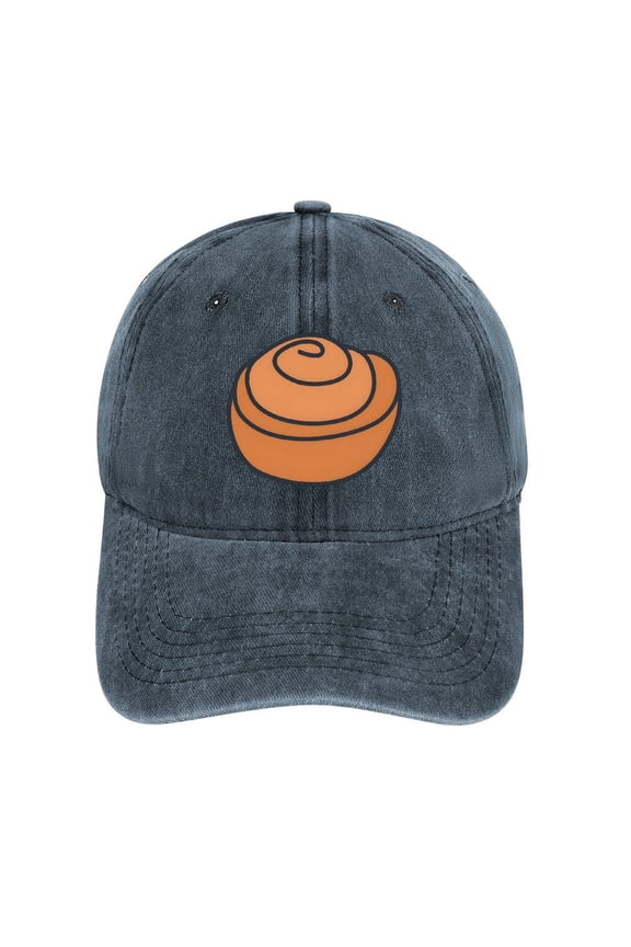 Cinnamon Roll Navy Baseball Cap for Men Women, Adjustable Snapback Hats Cotton Hat
