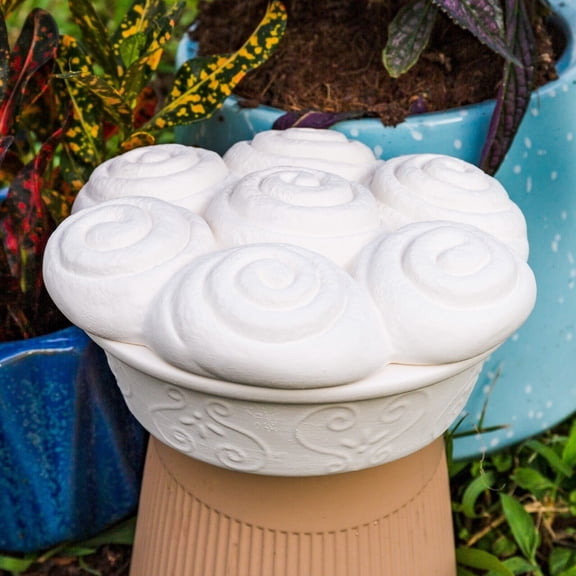 Cinnamon Roll Pie Bowl 6" IN STOCK Ceramic Bisque Ready To Paint Pottery