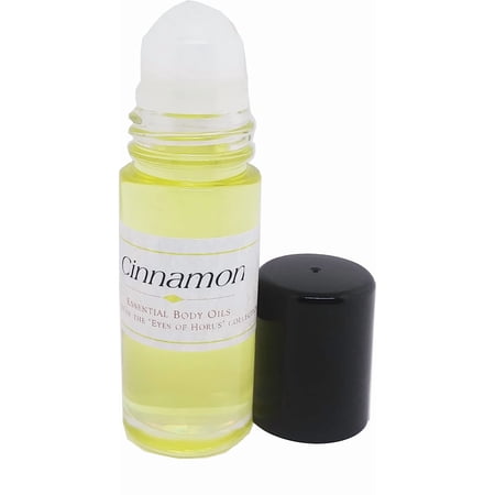Cinnamon Scented Body Oil Fragrance [Roll-On - Clear Glass - Gold - 1 oz.]