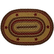 | Cinnamon Star Premium Braided Collection | Primitive, Rustic, Country, Farmhouse Style | Jute/Cotton | 30 Days Risk Free | Accent Rug/Door Mat | 27"x48" Oval