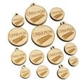 thumbnail image 1 of Cinnamon Text with Image Flavor Scent Wood Mini Charms Shapes DIY Craft Jewelry - No Hole - 18mm (17pcs), 1 of 7
