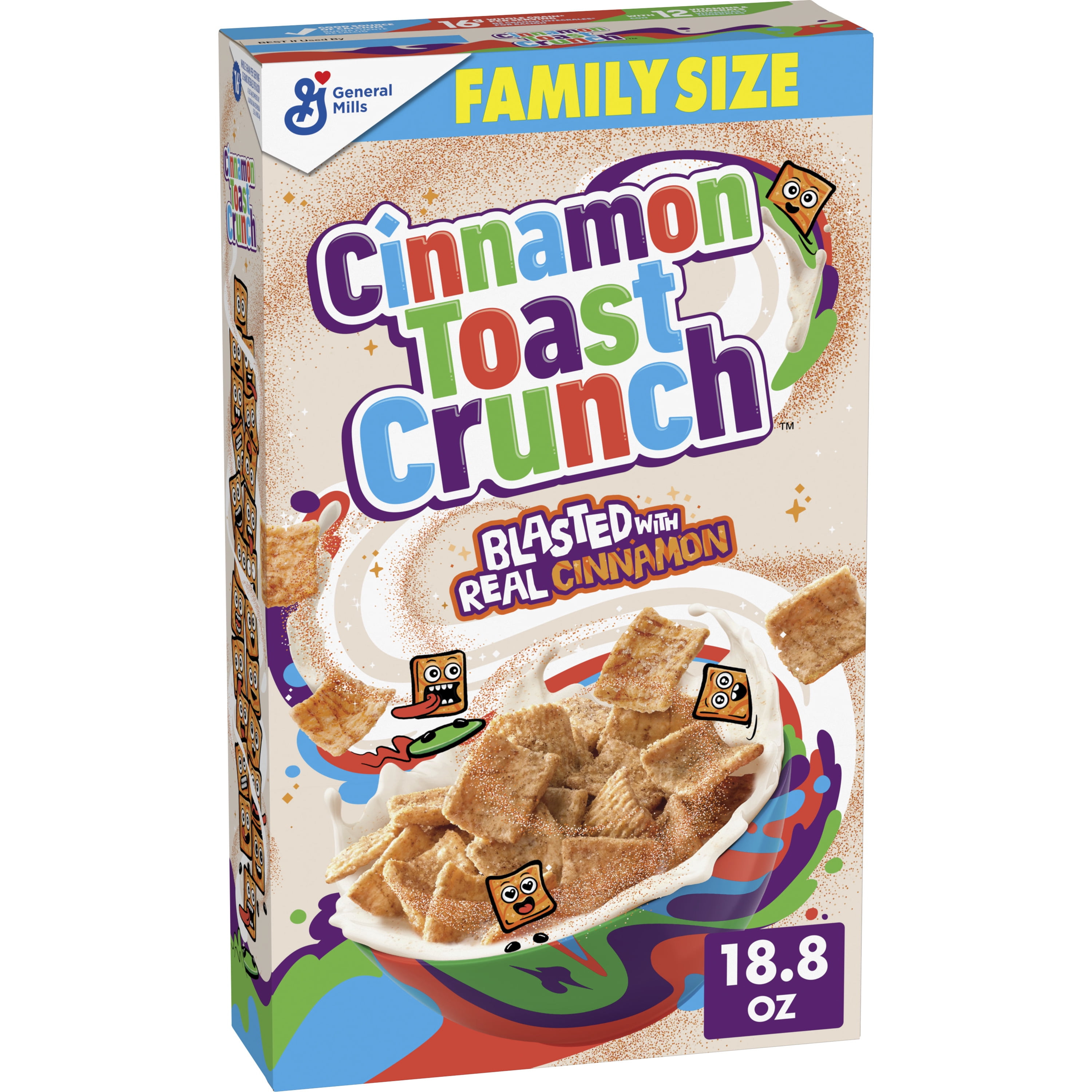 Cinnamon Toast Crunch Breakfast Cereal, Crispy Cinnamon Cereal, Family Size, 18.8 oz