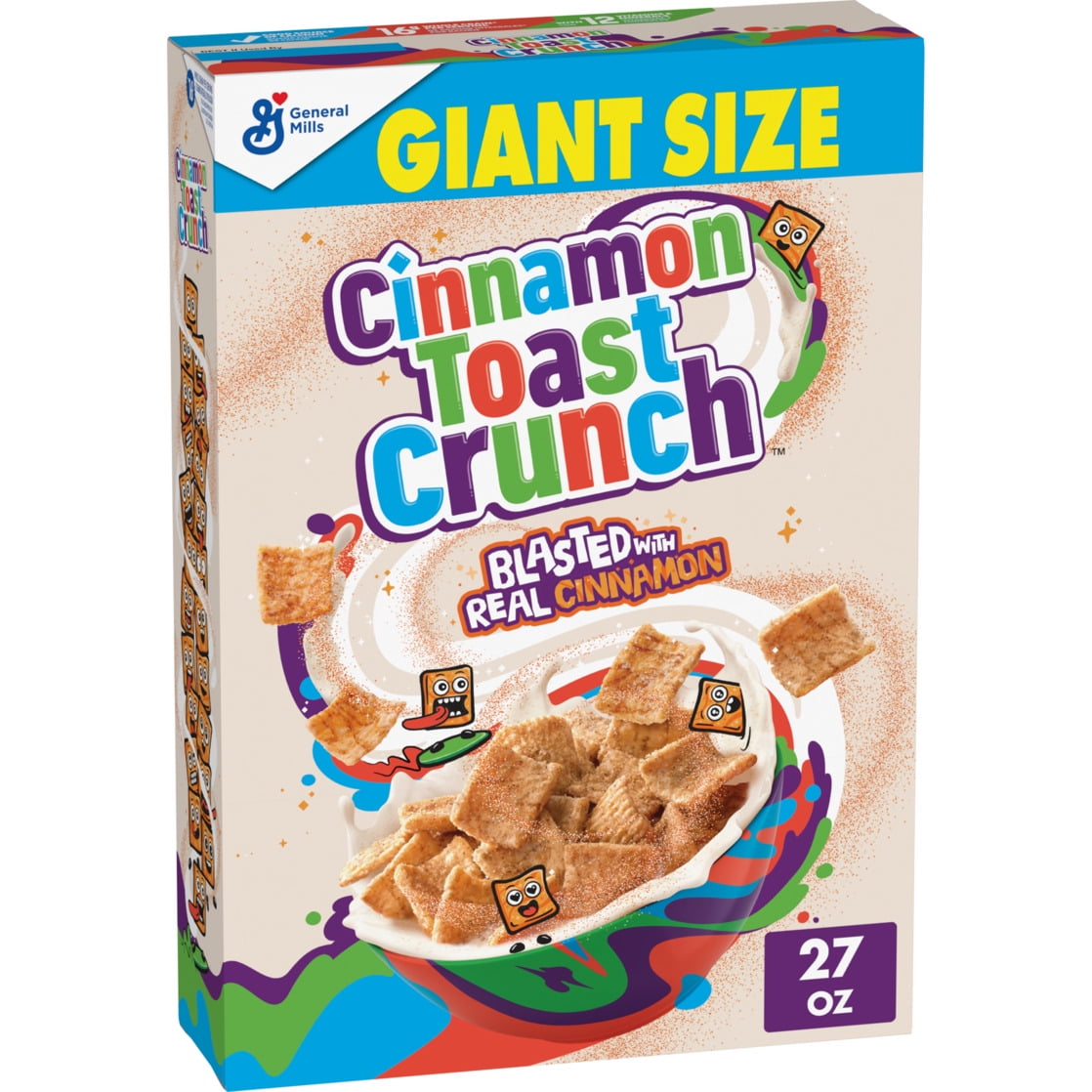 Cinnamon Toast Crunch Breakfast Cereal, Crispy Cinnamon Cereal, Giant Size, 27 oz