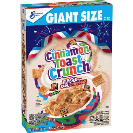 Cinnamon Toast Crunch Breakfast Cereal, Crispy Cinnamon Cereal, Giant Size, 27 oz