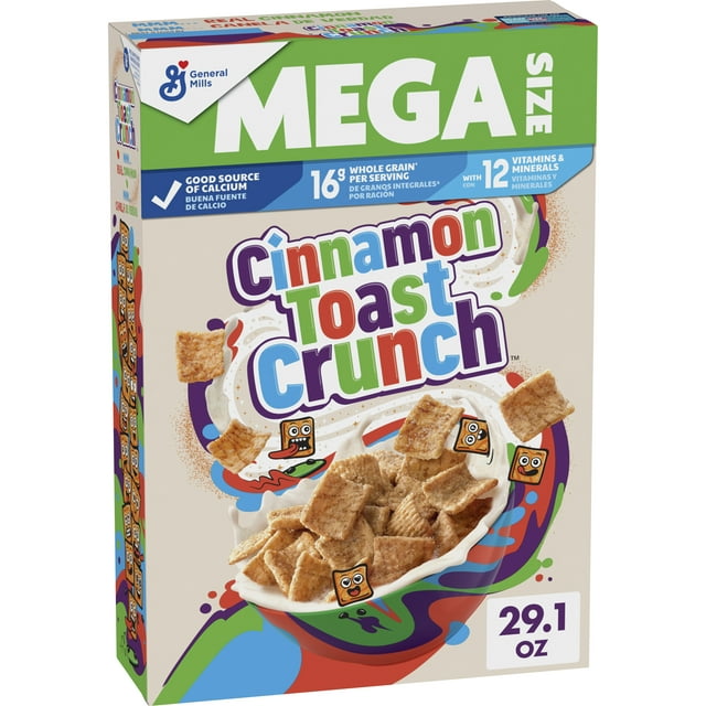 Cinnamon Toast Crunch Breakfast Cereal, Crispy Cinnamon Cereal, Mega Size, 29.1 oz