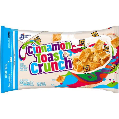 Cinnamon Toast Crunch Breakfast Cereal, Crispy Cinnamon Cereal, Value Bag, 32 Oz - Pack of 2