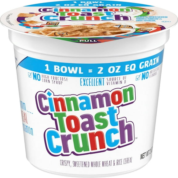 Cinnamon Toast Crunch Breakfast Cereal Cup, Single Serve Cereal, 2 oz