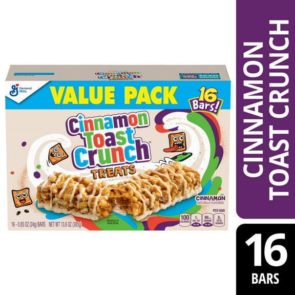 Cinnamon Toast Crunch Cereal Treat Bars, Snack Bars, Value Pack, 16 Ct, 13.6 oz